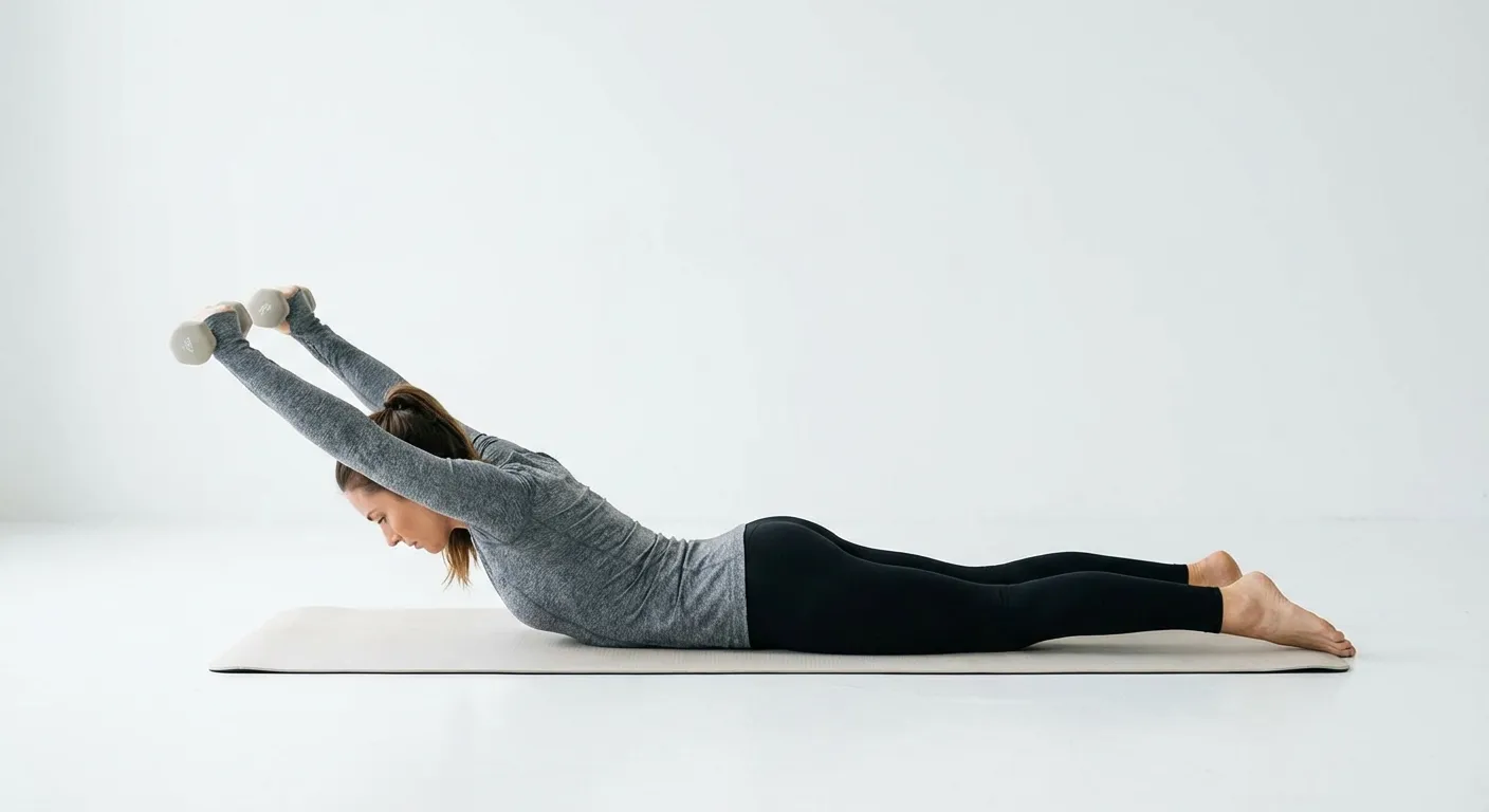 Elevaciones en Y con mancuernas