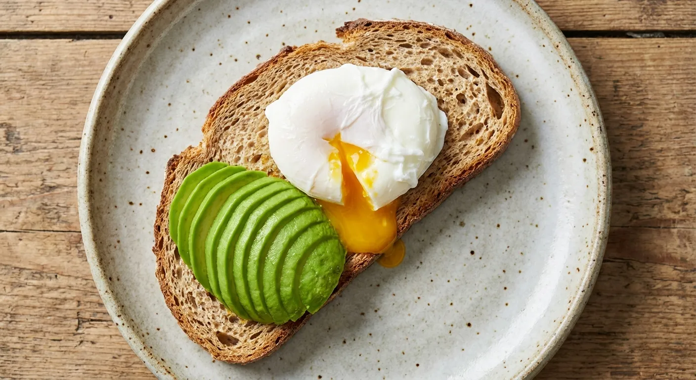 Tostada de huevo escalfado y aguacate