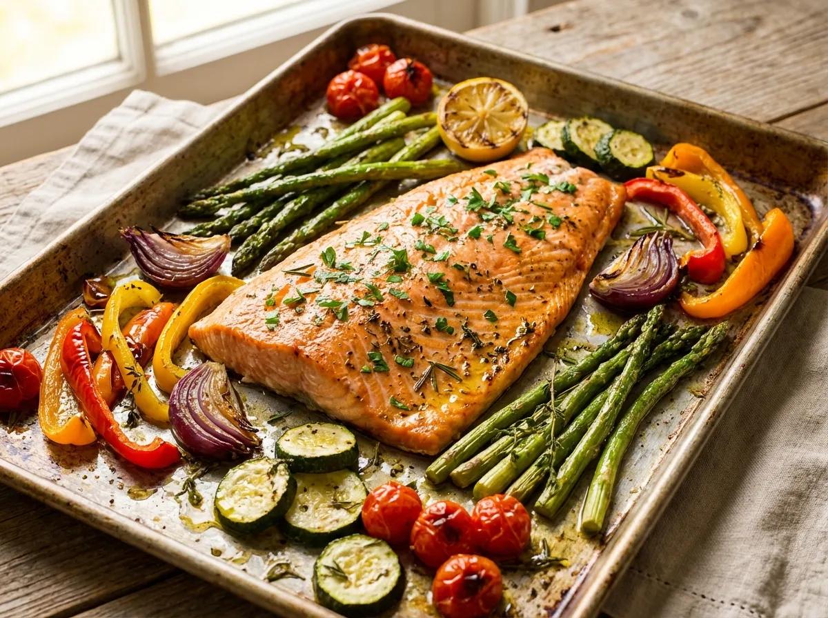 Salmón al Horno con Verduras